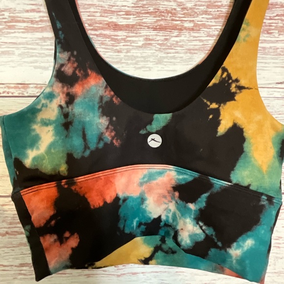 X by gottex crop top tie dye blue red yellow black - Picture 4 of 6